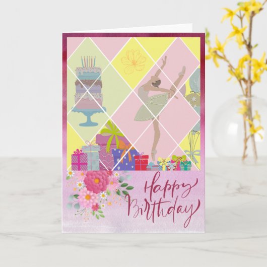 Carte d'anniversaire standard pliée 5" x 7" (Fleur jaune)