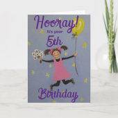 Carte d'anniversaire standard pour 5 ans, pliée, 5 (Devant)