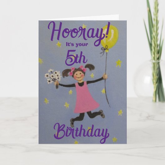 Carte d'anniversaire standard pour 5 ans, pliée, 5 (Devant)