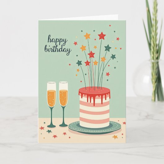 Carte d'anniversaire Star Burst (Devant)