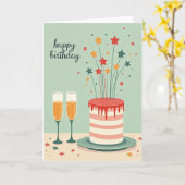 Carte d'anniversaire Star Burst (Fleur jaune)