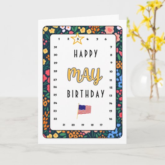 Carte d'anniversaire Star May Move interactive (Fleur jaune)