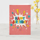 Carte d'anniversaire Starburst (Fleur jaune)