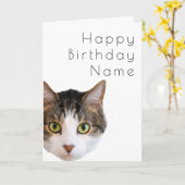 Carte d'anniversaire Stark Cat Art Déco (Fleur jaune)