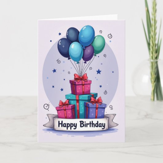 Carte d'anniversaire Starry Gift (Devant)