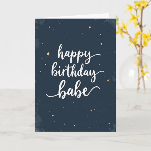 Carte d'anniversaire Starry Script (Fleur jaune)