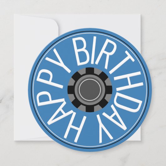 Carte d'anniversaire Steampunk Blue Wheel Joyeux A (Devant)