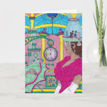 Carte d'anniversaire - Steampunk lumineux