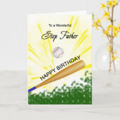 Carte d'anniversaire Step Père Baseball (Fleur jaune)