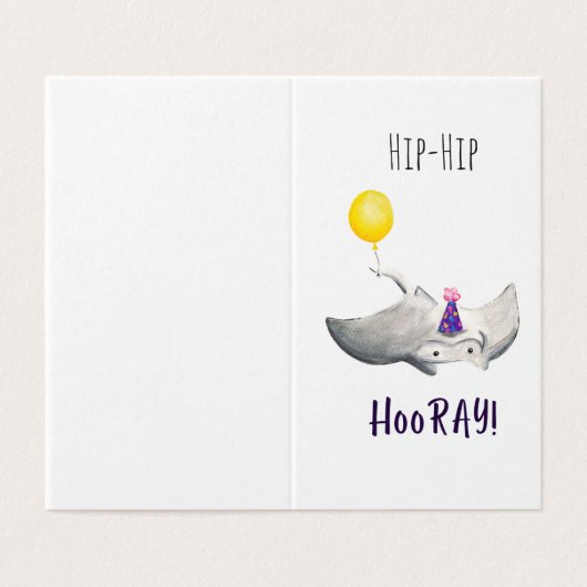 Carte d'anniversaire Stingray (Outside Unfolded)