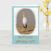 Carte d'anniversaire Stork Art (en aqua) (Fleur jaune)