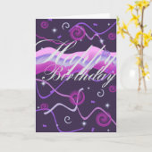 Carte d'anniversaire Streamer's & Confetti (Fleur jaune)