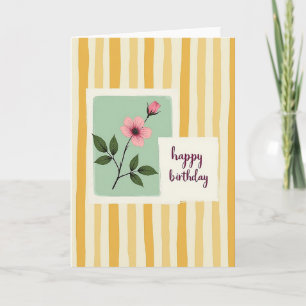 Carte d'anniversaire Striped Bloom
