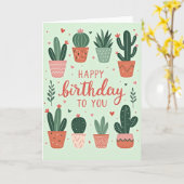 Carte d'anniversaire succulente (Fleur jaune)