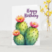 Carte d'anniversaire Succulente en Fleur (Fleur jaune)