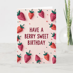 Carte d'anniversaire sucrée à la fraise