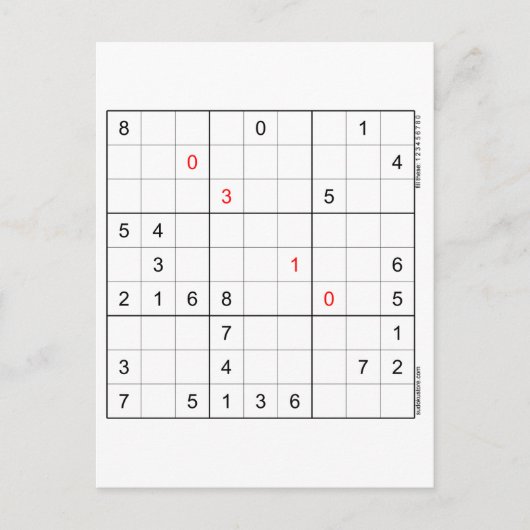 Carte d'anniversaire Sudoku 03-10 (Devant)