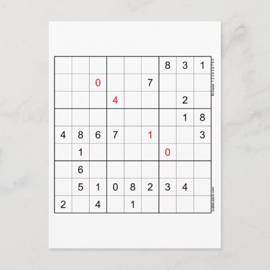 Carte d'anniversaire Sudoku 04-10 (Devant)