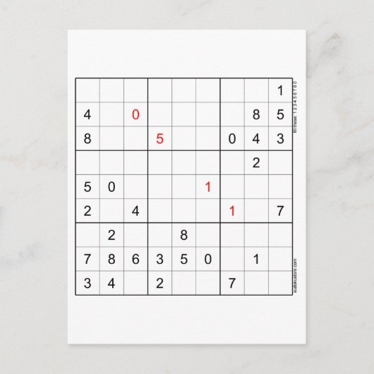 Carte d'anniversaire Sudoku 05-11 (Devant)