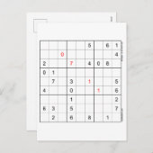 Carte d'anniversaire Sudoku 07-11 (Devant / Derrière)