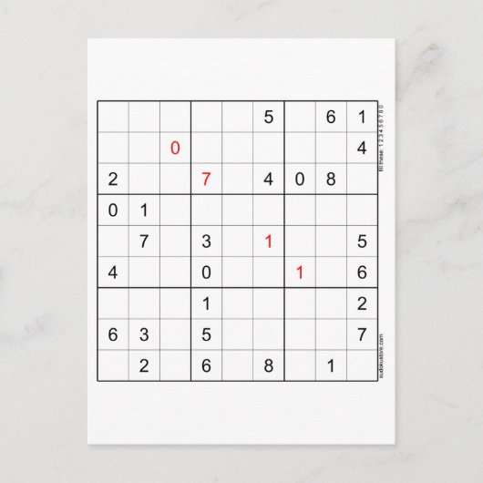 Carte d'anniversaire Sudoku 07-11 (Devant)