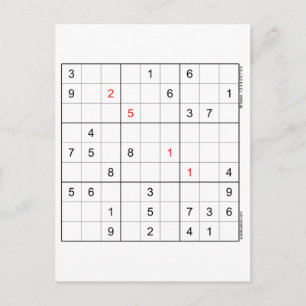 Carte d'anniversaire Sudoku 25-11