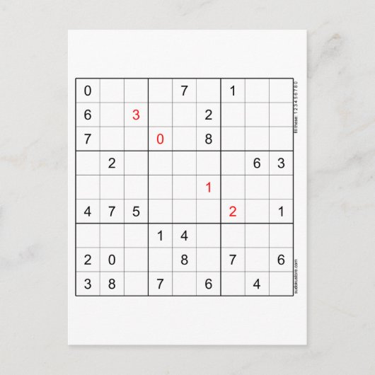 Carte d'anniversaire Sudoku 30-12 (Devant)