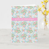 Carte d'anniversaire suédoise : Dogrots roses sur (Fleur jaune)