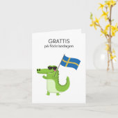 Carte d'anniversaire suédoise - Grattis på födelse (Fleur jaune)