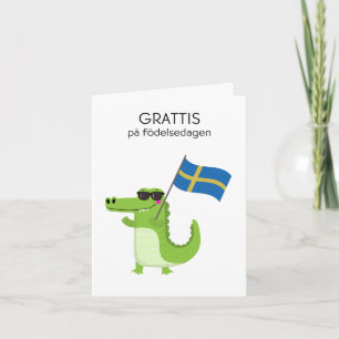 Carte d'anniversaire suédoise - Grattis på födelse