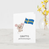Carte d'anniversaire suédoise - Grattis på födelse (Fleur jaune)
