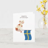 Carte d'anniversaire suédoise - Grattis på födelse (Fleur jaune)