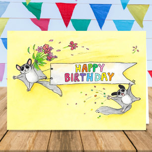 Carte d'anniversaire Sugar Gliders Joyeux Annivers
