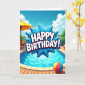 Carte d'anniversaire Summer Splash (Fleur jaune)