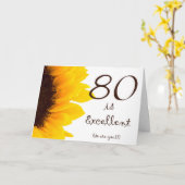 Carte d'anniversaire Sunflower Happy 80th (Fleur jaune)