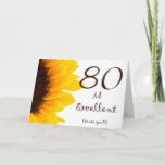 Carte d'anniversaire Sunflower Happy 80th<br><div class="desc">Souhaitez à votre octogénaire préféré un joyeux anniversaire avec cette carte d'anniversaire festive.</div>