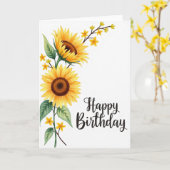 Carte d'anniversaire Sunlit Bloom (Fleur jaune)