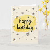 Carte d'anniversaire Sunny Script (Fleur jaune)