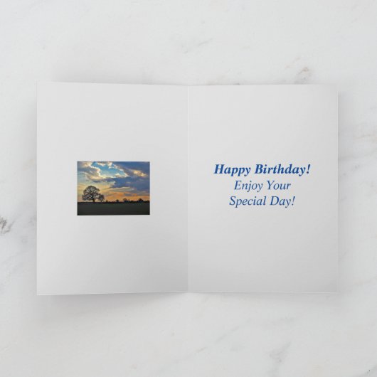 Carte d'anniversaire Sunset Sky et Tree pour papa (Intérieur)