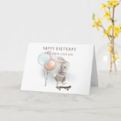 Carte d'anniversaire Super Cool Kid Bunny (Fleur jaune)