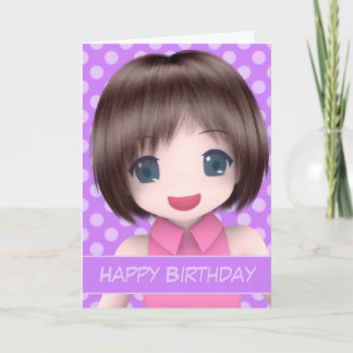 Carte d'anniversaire superbe d'Anime
