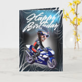 Carte d'anniversaire superbike (Fleur jaune)