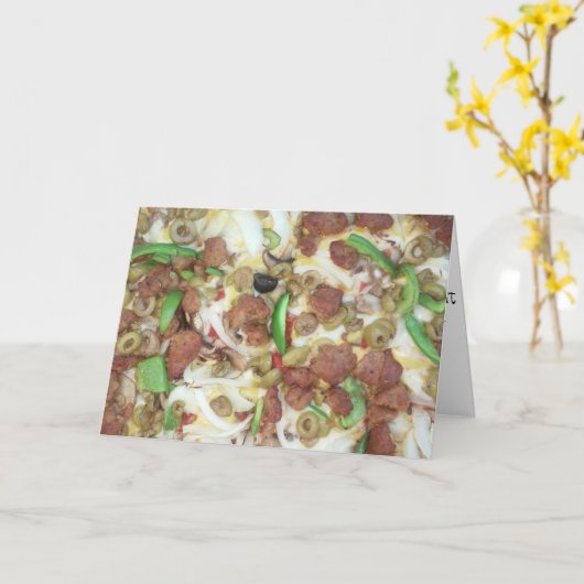 Carte d'anniversaire "Supreme Pizza" (Fleur jaune)