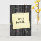 Carte d'anniversaire sur bois (Fleur jaune)