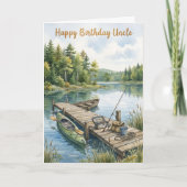 Carte d'anniversaire sur le thème de la pêche pour (Devant)
