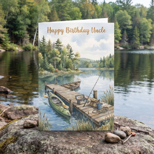 Carte d'anniversaire sur le thème de la pêche pour