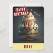 Carte d'anniversaire sur le thème du cirque (Devant)