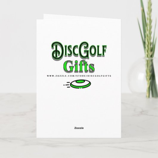Carte d'anniversaire sur le thème du Disc Golf (Dos)
