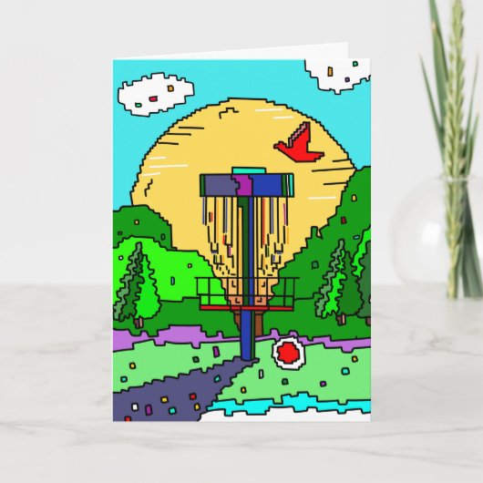 Carte d'anniversaire sur le thème du Disc Golf (Devant)