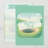 Carte d'anniversaire sur mesure du thème du golf | (Devant / Derrière)